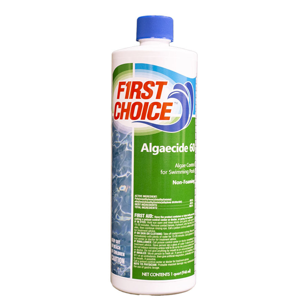 First Choice Algaecide 60, 60% Poly Quat 32 fl oz Bottle 12/Case | F053001012FC