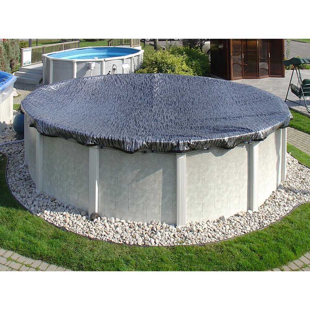 HPI Armor Kote 21' Round Above Ground Winter Pool Cover, 4' Overlap, Tan/Blue | AK21R4