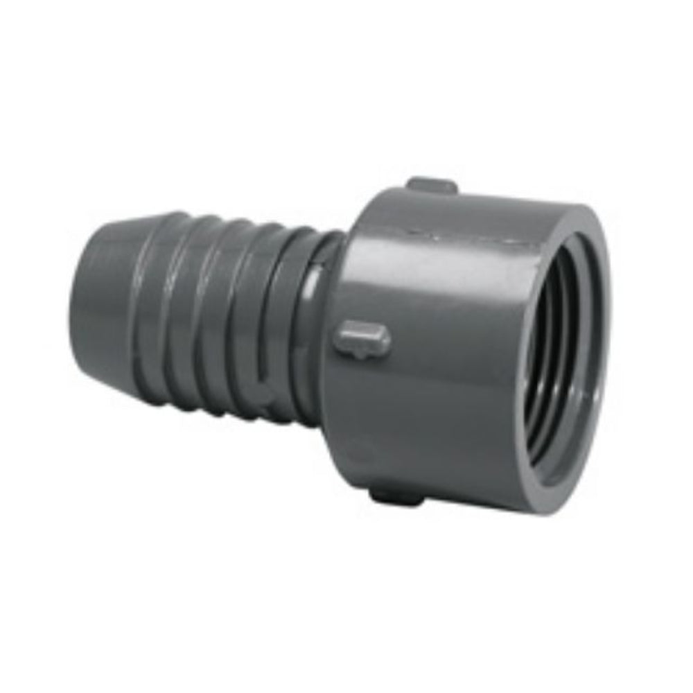 Adapter, 1-1/2 Insert x FPT Gray PVC"