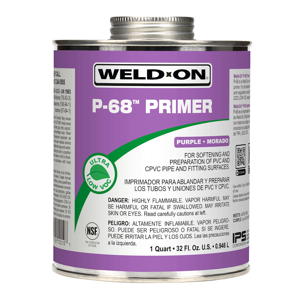 IPS PVC Primer, 1 Gallon Metal Can P-68 Series Low Voc Purple