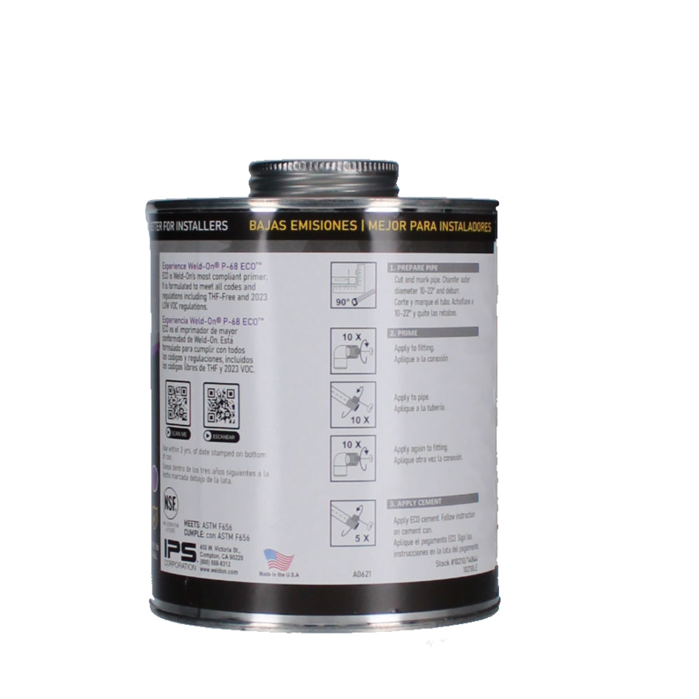 IPS PVC Primer, 1 Quart Metal Can P-68 Series Low VOC Purple 3