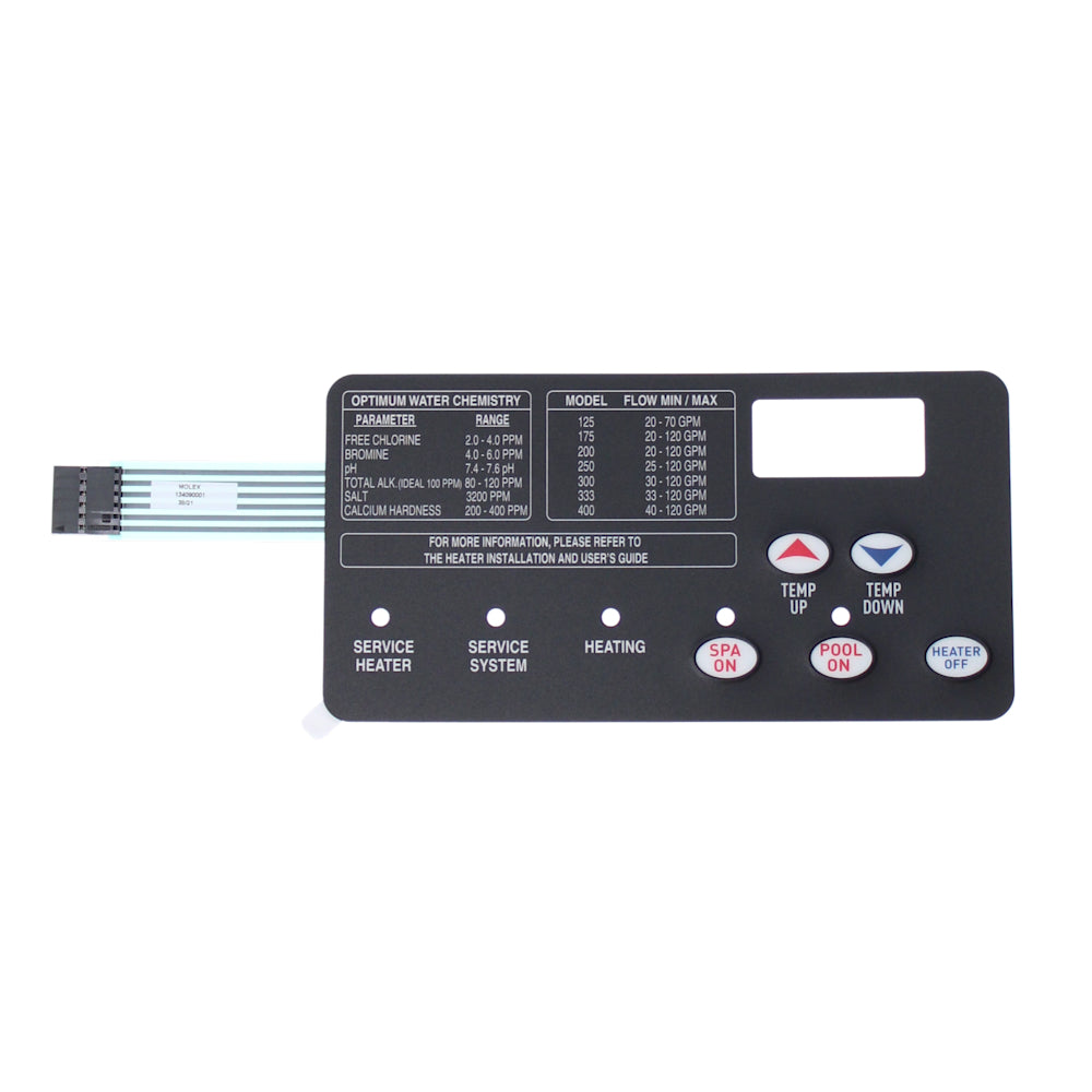 Pentair MasterTemp Heater 5 Button Membrane Keypad | 472610Z