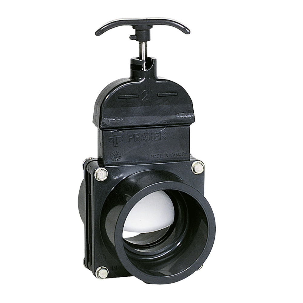 Praher 1 � Knife Gate Valve 1 �" MPT X 1 � Barb - White | 150-HBMT"