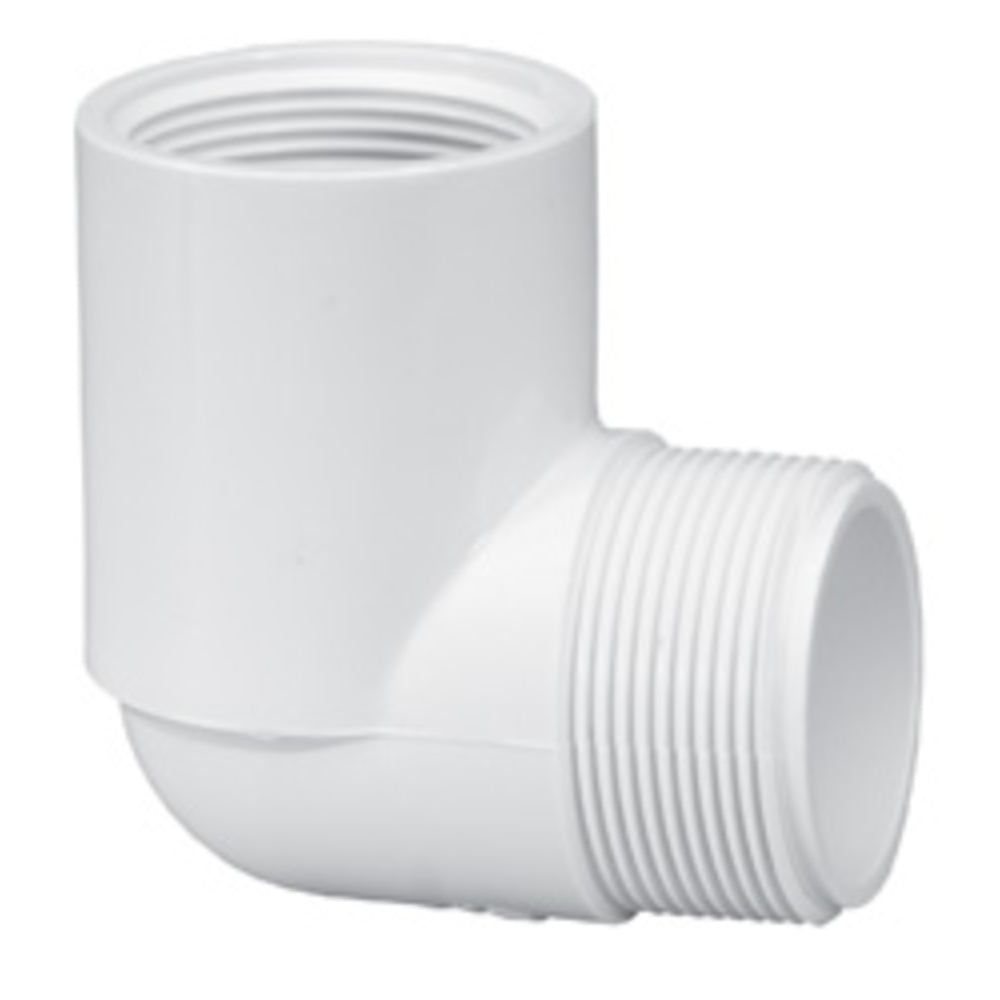 Street Elbow, 1-1/2 MPT x FPT White PVC Schedule 40 90 Degree"