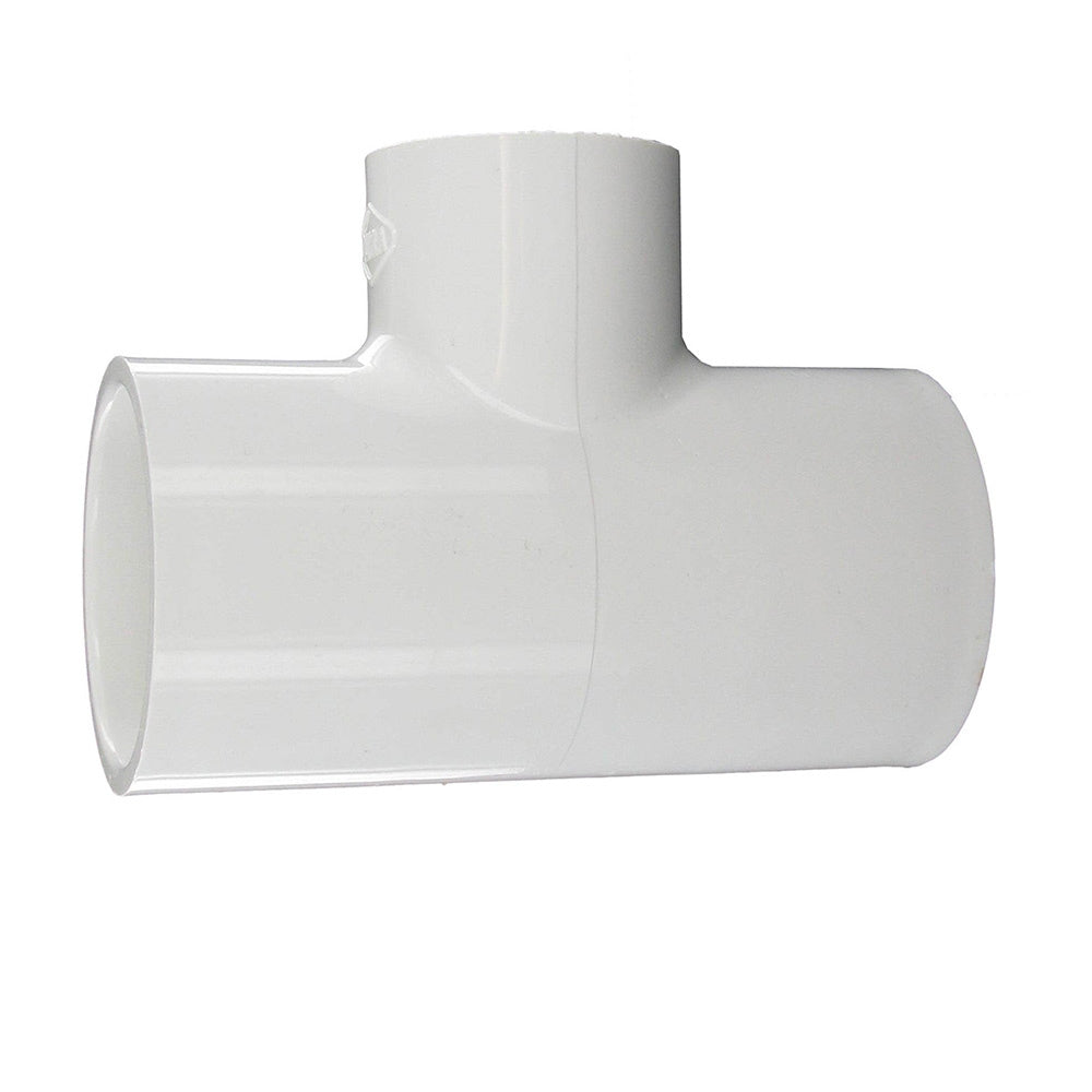 Reducing Tee, 1-1/2 x 1 Slip x Slip x FPT White PVC Schedule 40"