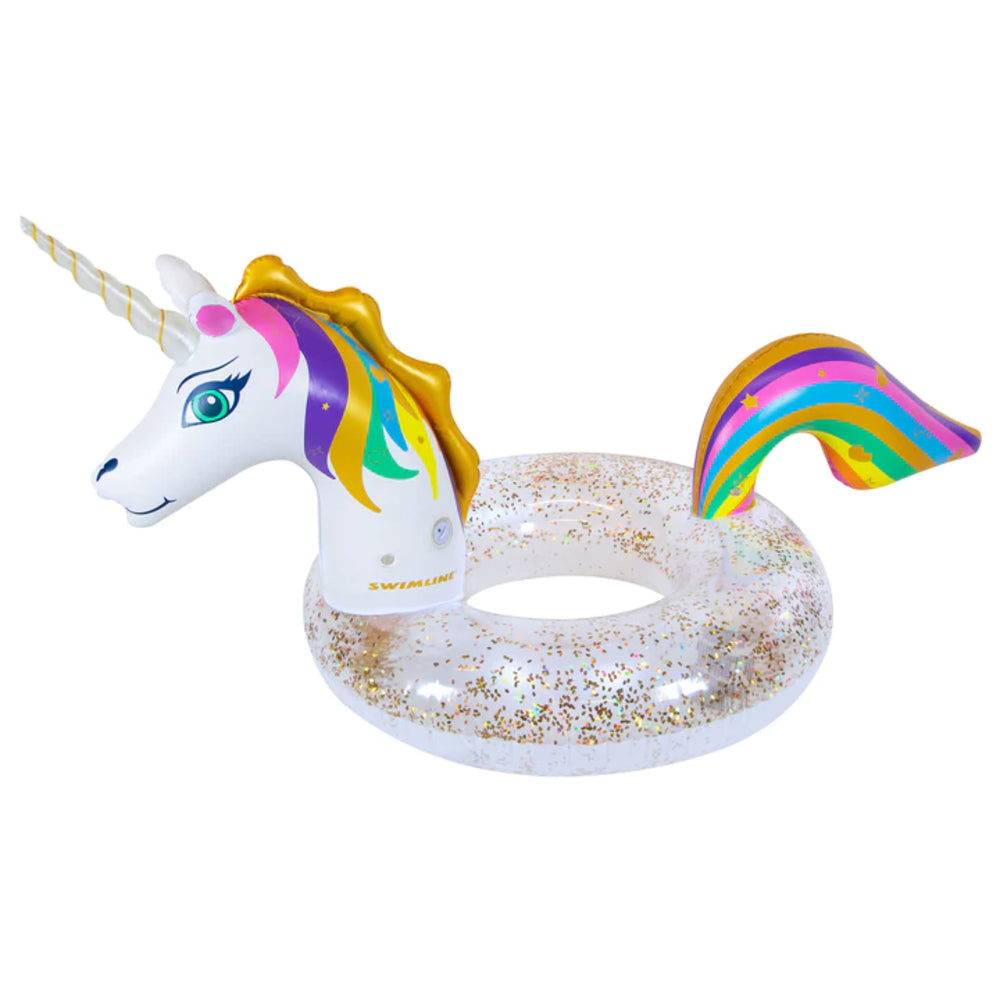 Swimline 68/36.5"/26" Led Unicorn Glitter Ring | 90387"
