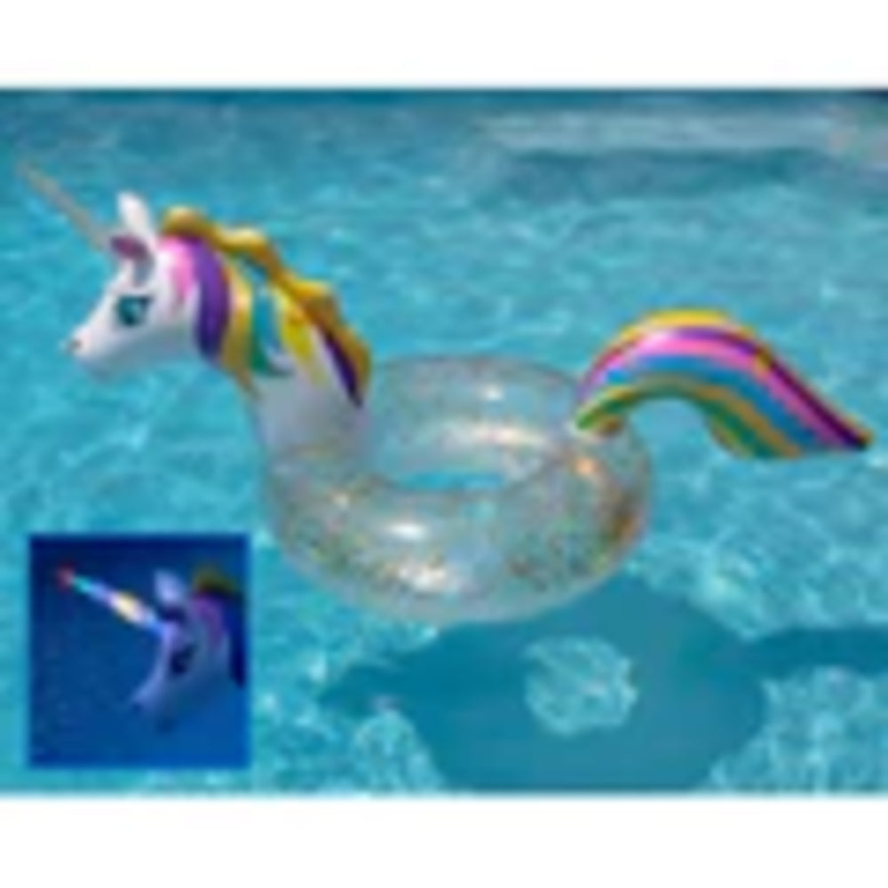 Swimline 68/36.5"/26" Led Unicorn Glitter Ring | 90387" 5