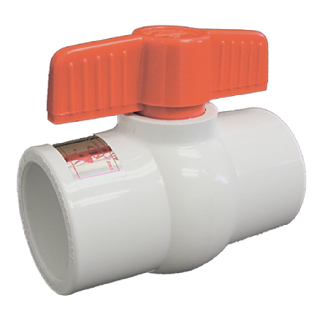 Ball Valve, 2Socket 150 psi Quarter-Turn Handle PVC Gray 491 Series Compact"