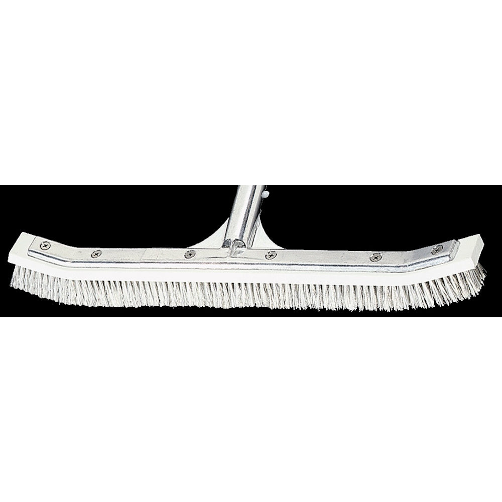 A&B Curved Aluminum Wall Brush, Combo Stainless Steel & Nylon Bristles 18  | AAB3004"
