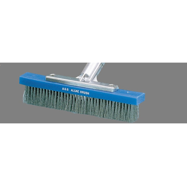 A&B Metal-Back Algae Brush, Stainless Steel Bristles 9" | AAB5011