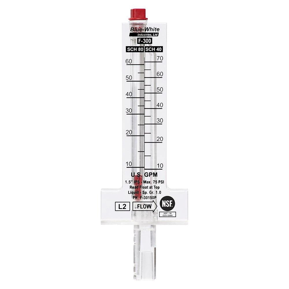 Blue-White F300 Flowmeter for 1-1/2 PVC Pipe | F30150P"