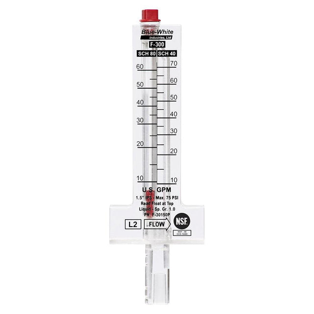 Blue-White F300 Flowmeter for 1-1/2 PVC Pipe | F30150P"