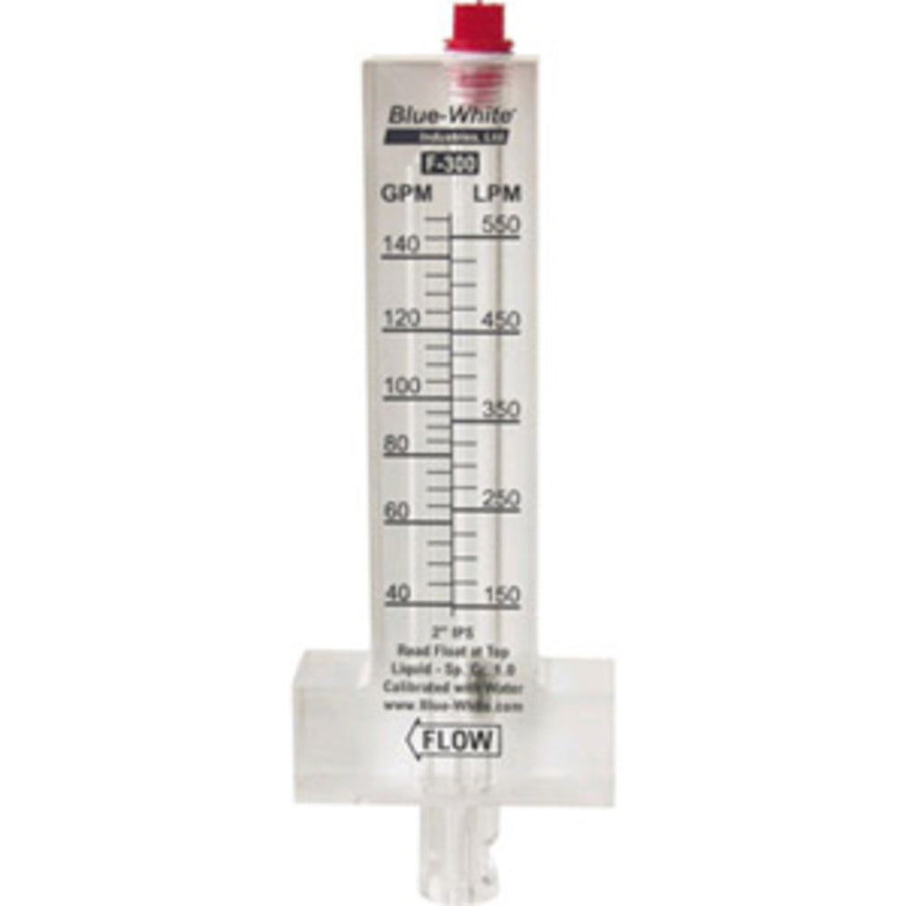 Blue White Flowmeter Plastic 2.5 Bluewhite Flowmeter PVC 2-1/2In 60-240Gpm Nsf Approved | F-30250P"