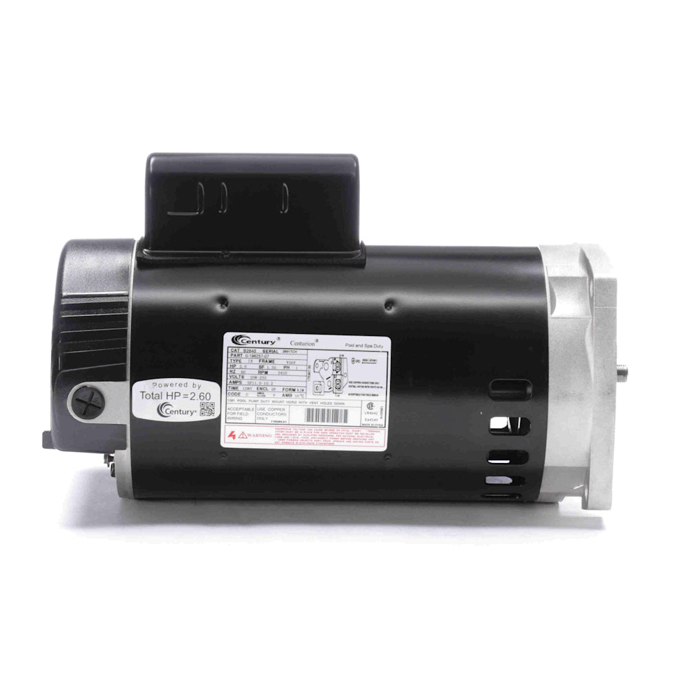 Century Pool Pump Motor 2HP 1-Speed 1 Phase 60Hz 208-230V 56Y Frame | B2843 3