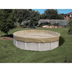 HPI Armor Kote 18' Round Above Ground Winter Pool Cover, 4' Overlap, Tan/Blue | AK18R4