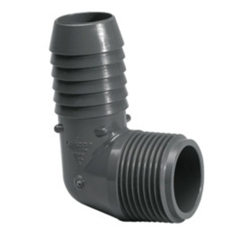 Combination Elbow, 1-1/2 Insert x MPT Gray PVC 90 Degree"