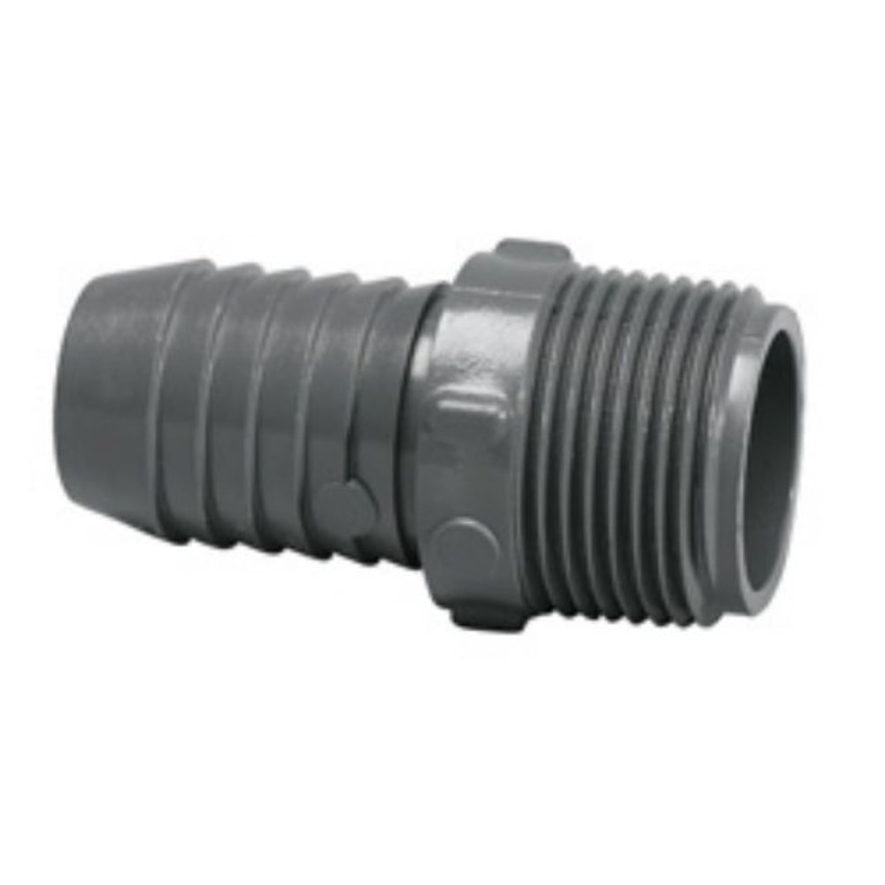 Insert Adapter, 1-1/2 Insert x MNPT Gray PVC Schedule 40"