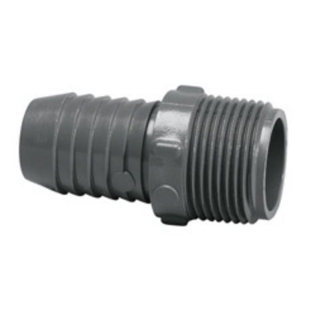 Insert Adapter, 1-1/2 Insert x MNPT Gray PVC Schedule 40"