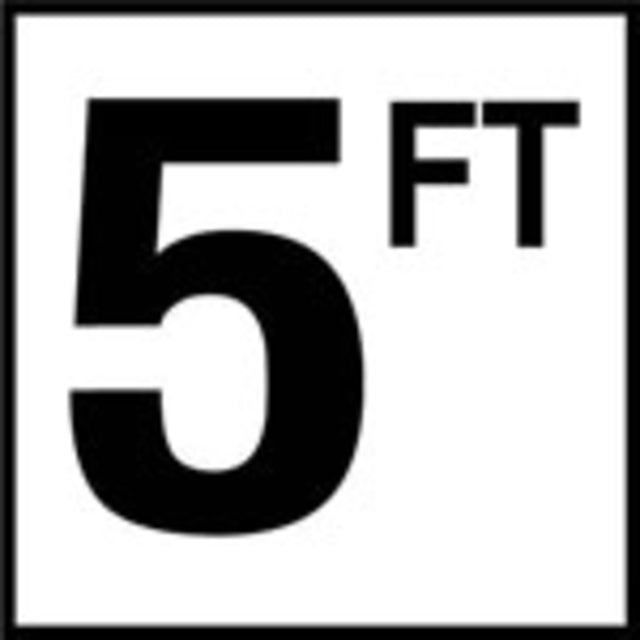 Inlays 5Ft Sm 5 W/Ft Depth Marker-Ceramic Black/White Smooth 6 Depth Marker 5 Ft Smooth Surface 6In X 6In Ceramic | C610050"