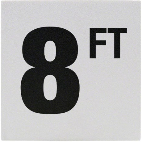 8' Sr Inlays 8 w/' Depth Marker-Ceramic Black/White Skid Resistant 6 Depth Marker 8 ' Skid Resistant 6" X 6" Ceramic  | C620080"