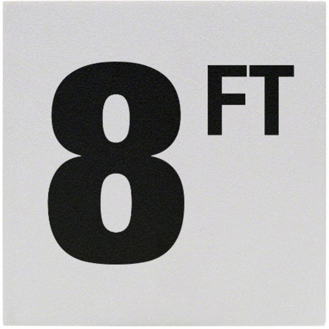 8' Sr Inlays 8 w/' Depth Marker-Ceramic Black/White Skid Resistant 6 Depth Marker 8 ' Skid Resistant 6" X 6" Ceramic  | C620080"
