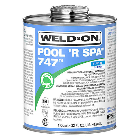 Pint IPS 747 Blu Pool/Spa Cement 10853 Glue Blue Pool R Spa Pint