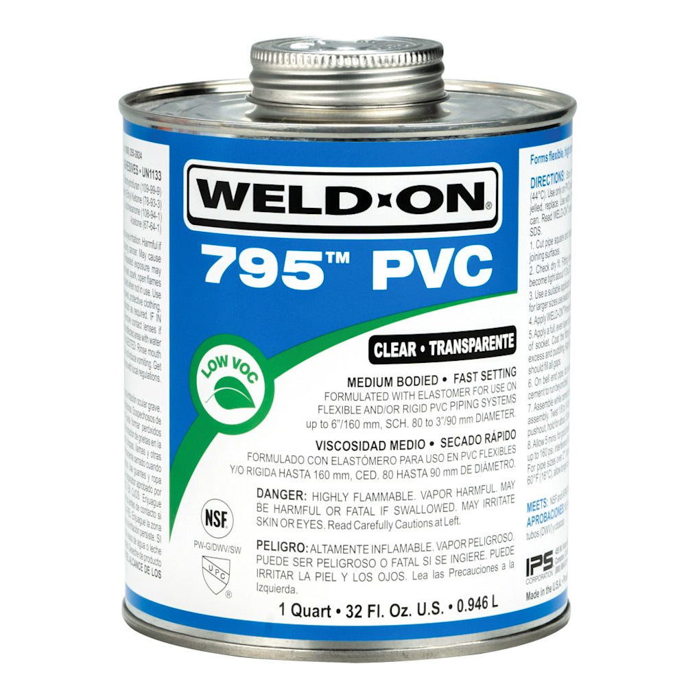 IPS Flex Pvc Cement 795 Quart 10280 Glue Clear Flex Pvc Quart 10280 | 10280 2