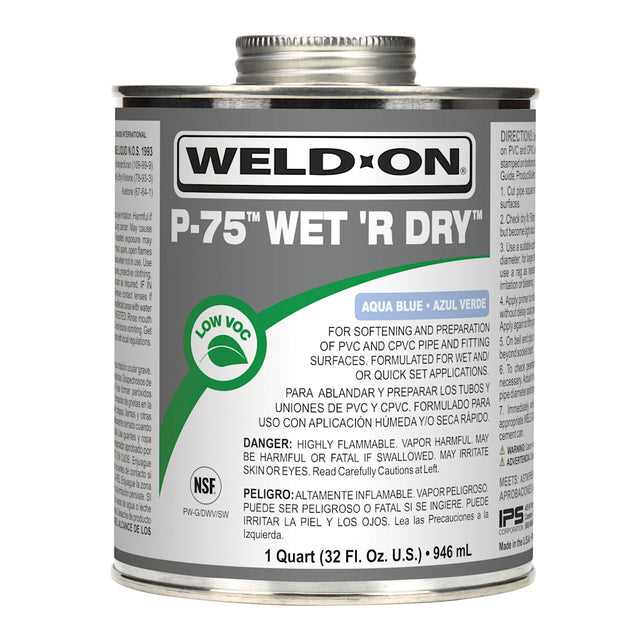 IPS Pvc Primer, 1/2 pt Metal Can P-75 Wet 'R Dry Series Low VOC