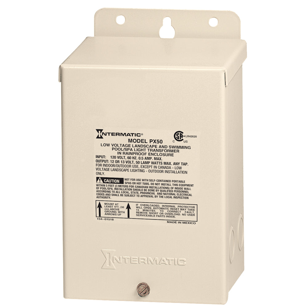 Intermatic 50W 120V Pool and SPA Safety Transformer, Beige Steel Case | ITMPX50