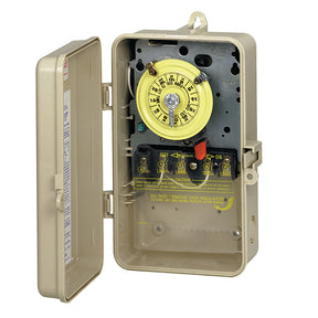 Intermatic 24-Hour 208-277V Mechanical Time Switch, DPST, Type 3R Plastic Enclosure | T104P3
