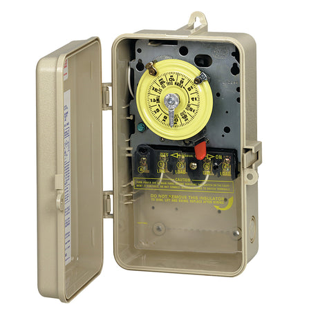 Intermatic 24-Hour 208-277V Mechanical Time Switch, DPST, Type 3R Plastic Enclosure | T104P3