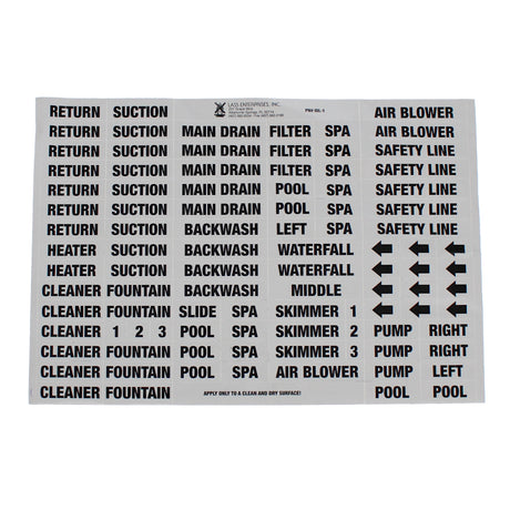 Lass Equipment Id Label, Black Print | IDL-1