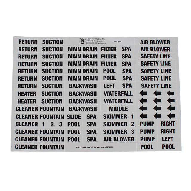 Lass Equipment Id Label, Black Print | IDL-1