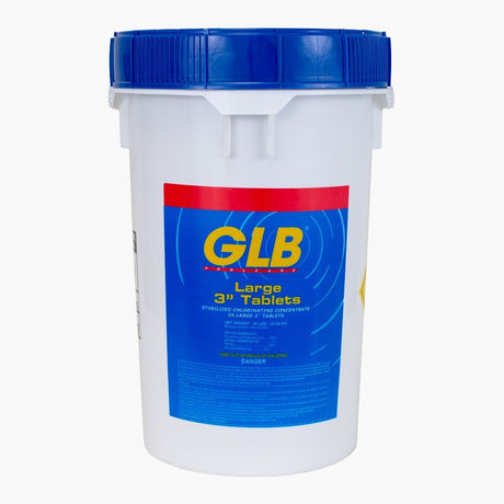 Chlorine Tablets | Stabilized Trichlor Form | 3 Inch Diameter | 50 Pound Pail | GLB - Ever-Klear Pool Supply