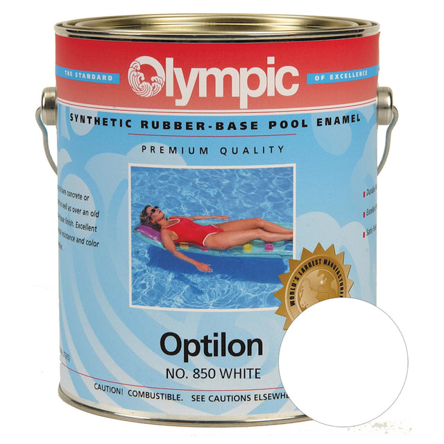 Olympic Optilon Synthetic Rubber Base Enamel, White, 1 Gallon | 850-GL