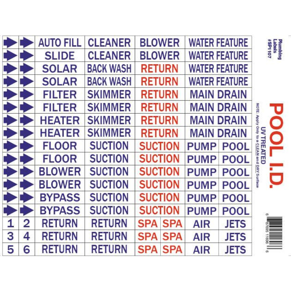 Oreq Plumbing Labels | SP1107