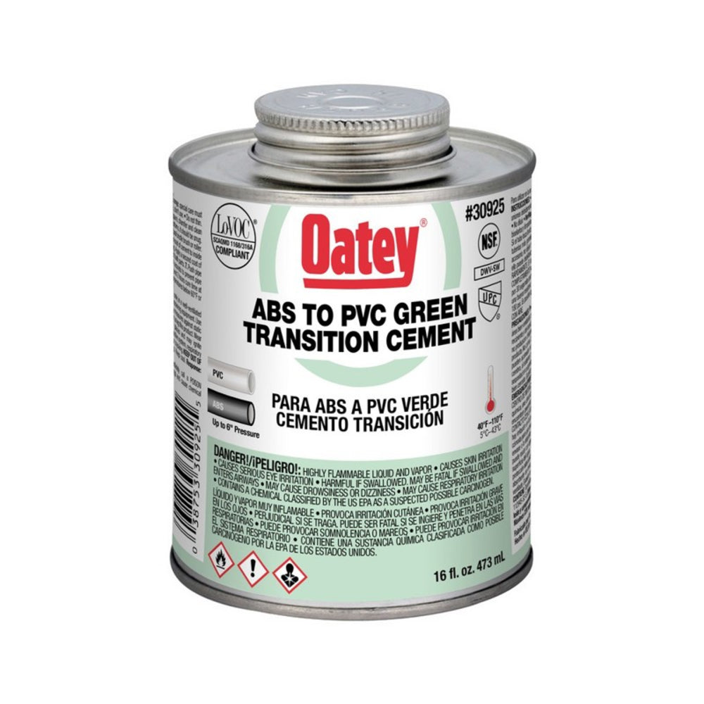Oatey 16 Oz Abs To Pvc Transition Green Cement 12 Ea/ Case | 30925 4