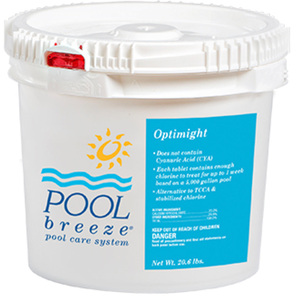 Pool Breeze Optimight Cal Hypo Slow Dissolving Chlorine Tablets 4.5 lb Pail 6/Case | 88431
