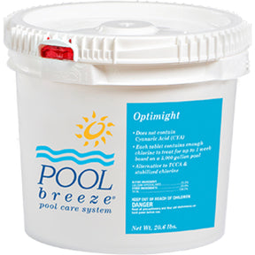 Pool Breeze Optimight Cal Hypo Slow Dissolving Chlorine Tablets 4.5 lb Pail 6/Case | 88431