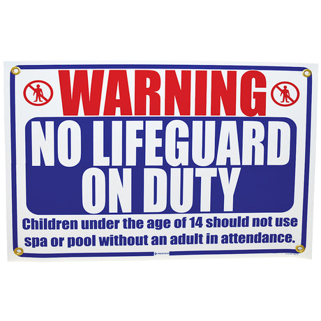 Pentair Sign No Lifeguard On Duty, 18 x 24" | R230500"
