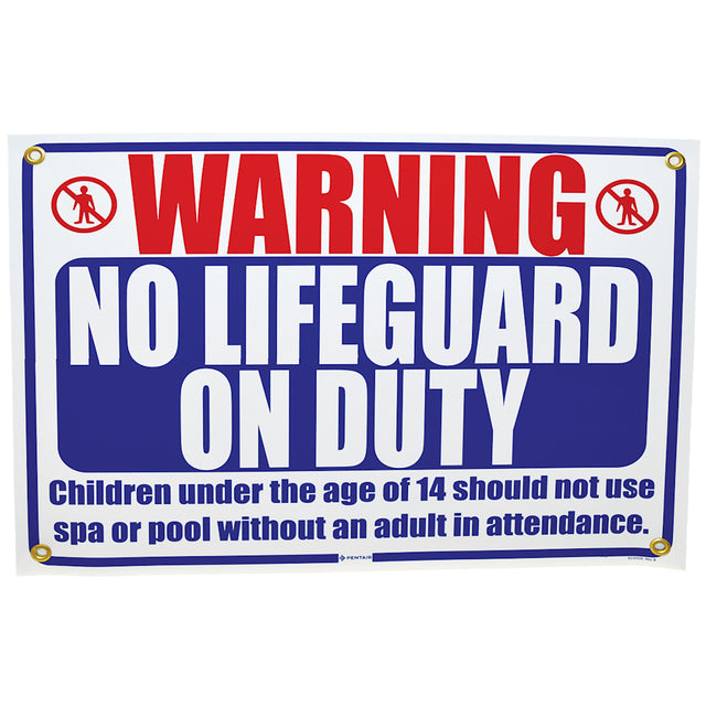 Pentair Sign No Lifeguard On Duty, 18 x 24" | R230500"