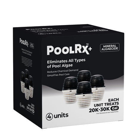 PoolRx+ Copper Algaecide Pool Unit 20K-30K Gallons, Black 4/Pack | 331067