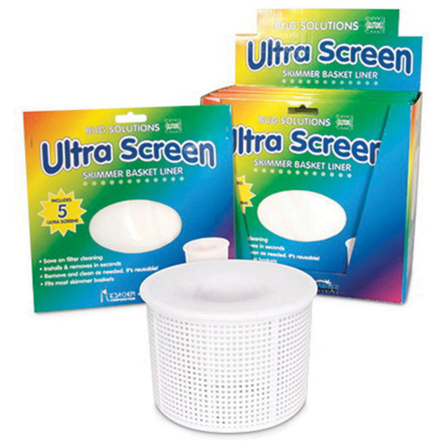 Rola-Chem Ultra Screen Skimmer Basket Liner, Durable Elastic Ring, Five Pack | US12