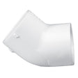 Elbow, 3 Slip White PVC Schedule 40 45 Degree"