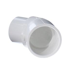 Street Elbow, 1-1/2 Spigot x Socket White PVC Schedule 40 45 Degree Standard"