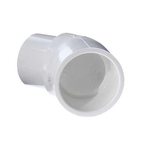 Street Elbow, 1-1/2 Spigot x Socket White PVC Schedule 40 45 Degree Standard"