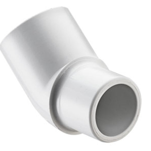 Street Elbow, 2-1/2 Spigot x Socket White PVC Schedule 40 45 Degree Standard"