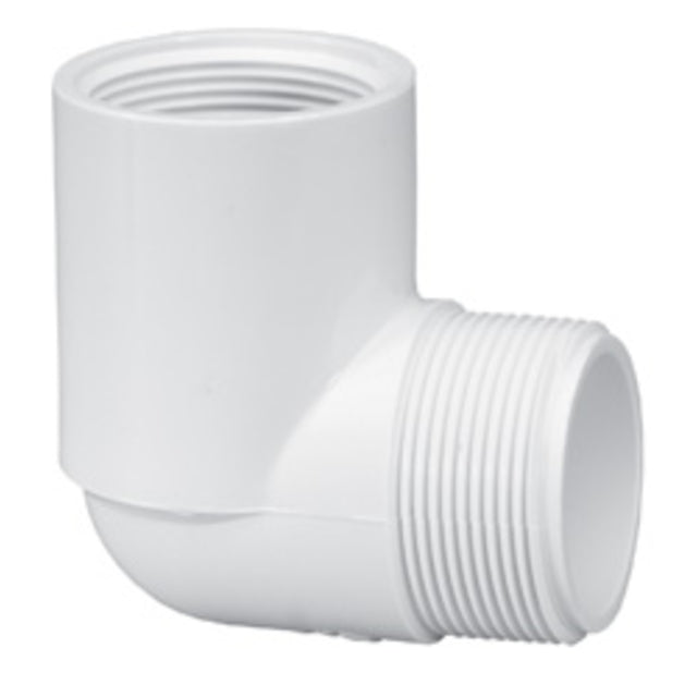 Street Elbow, 1-1/2 MPT x FPT White PVC Schedule 40 90 Degree"