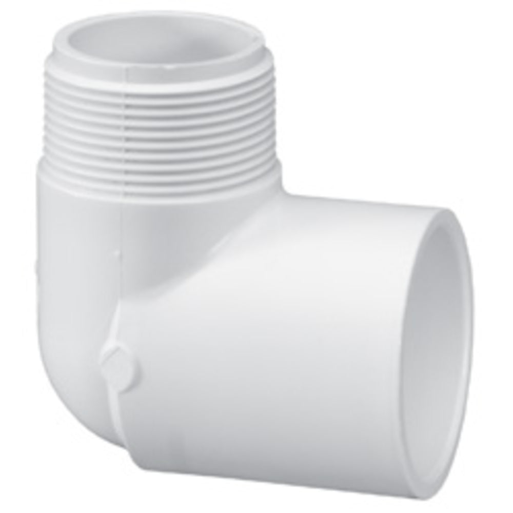 Street Elbow, 1-1/2 MPT x Slip White PVC Schedule 40 90 Degree"