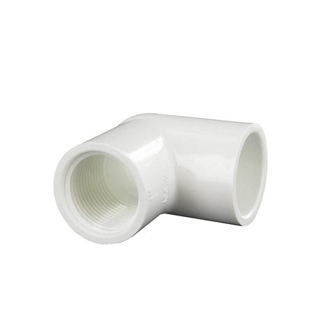 Elbow, 1 Slip x FPT White PVC Schedule 40 90 Degree"